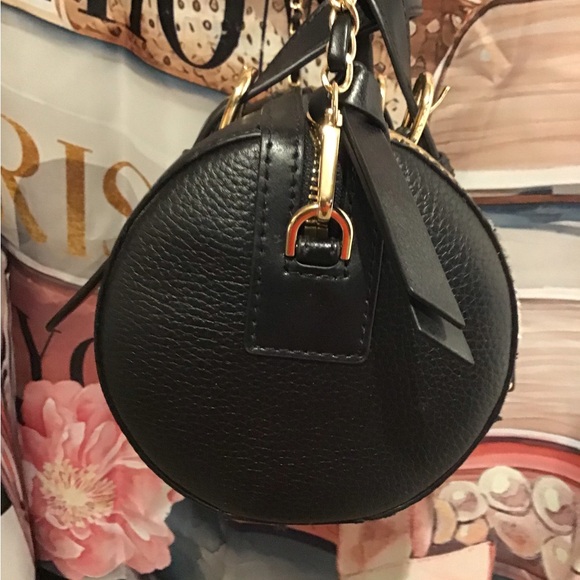 Michael Kors Stanton Medium East West Leather Barrel Messenger Black Multi. - Picture 9 of 16